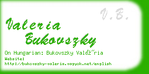 valeria bukovszky business card